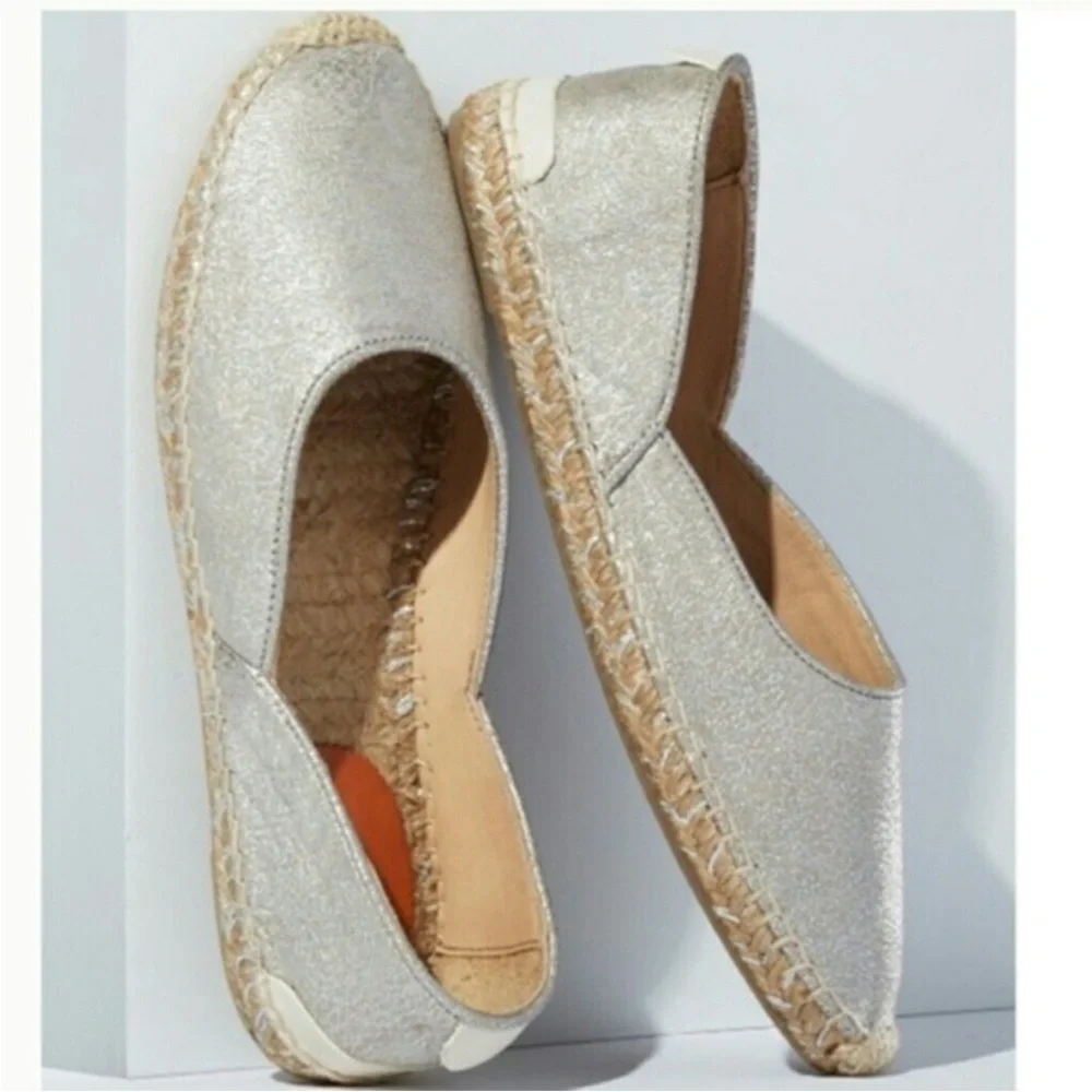 Rag & Bone Georgie Metallic Silver Espadrilles